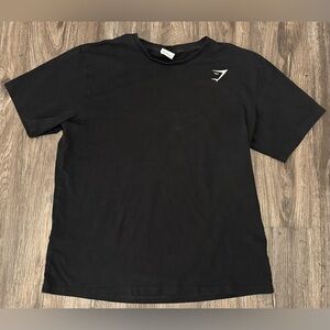 Vintage Men’s Gymshark Black/White Embroidered Logo Cotton T-Shirt- Large